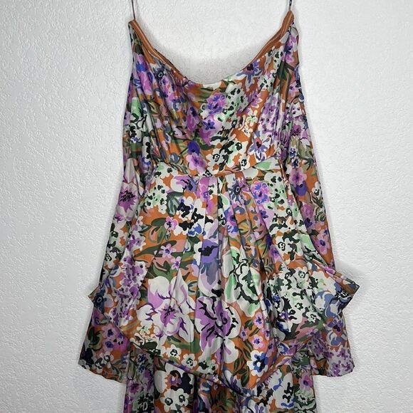 NWT Geisha Designs Anthropologie Strapless Train Floral Mini Dress XL - Picture 8 of 14